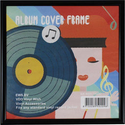 Wissellijst 7 inch singles - Lp vinyl platen inlijsten - Hout zwart - 19.4 cm x 19.4 cm