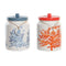 Tin DKD Home Decor Blauw Koraal Fuchsia Wit Dolomite (2 Stuks) (15 x 15 x 22 cm)
