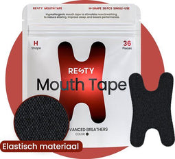 Resty® Advanced H-Shape Mondtape - Hypoallergeen Zweetbestendig - Zwart (36 stuks)