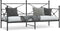 vidaXL - Slaapbank - zonder - matras - 90x200 - cm - staal - zwart
