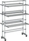 vidaXL - Droogrek - met - wieltjes - 89x64x129 - cm - aluminium