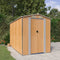 vidaXL - Tuinschuur - 192x357x223 - cm - gegalvaniseerd - staal - lichtbruin