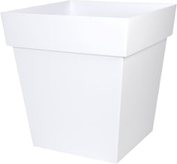 EDA Bloempot Toscane vierkant - kunststof - wit - L32 x B32 x H32 cm - 22 liter - Bloempotten/plantenpotten