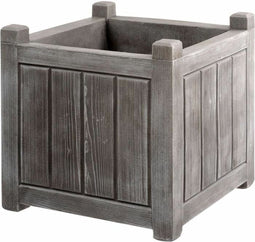 EDA CHARME Vierkante bloembak 31 L - Dubbelwandig - Geïntegreerd waterreservoir - 40 x 40 x 40 cm - Limoengrijs