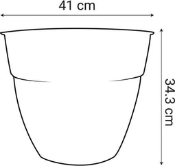 EDA Osaka Bloempot - Antracietgrijs - Ø 40 cm - Inhoud 28,3 L