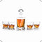 Edam Whiskey Set handgeblazen - 1 Whiskey Decanteer Karaf met 4 Whiskeyglazen - Loodvrij Kristal glas - VDN