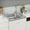 vidaXL - Gootsteen - met - afvoerset - 600x500x155 - mm - roestvrij - staal - zilver