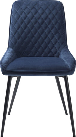 Eetkamerstoel Milton Blauw Velvet - Giga Living