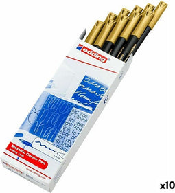 edding 1200 teken-/viltstift (colourpen) goud metallic - ronde punt - 1-3 mm - doos van 10 stuks