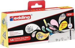 Edding 1200 viltstiften set - 14 kleuren - Incl 2 mandala wenskaarten