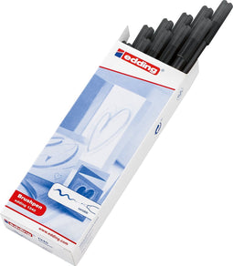 edding 1340 brushpen zwart - flexibele penseelvorm - variabele puntbreedte - doos van 10 stuks