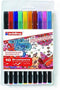 edding 1340 brushpennen in etui - 10 kleuren set - 1-3mm - op waterbasis - o.a. geschikt voor papier en karton