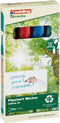 edding 32/4S Ecoline flipchartmarker set - assorti 4 stuks: zwart, rood, blauw, groen -1-5mm