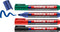 edding 330 permanent marker set met 4 kleuren - zwart, rood, blauw, groen - beitel punt 1-5 mm mm - geschikt voor vele ondergronden - navulbaar