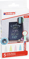 edding 4085/5 S chalk marker set assorti - ronde punt 1-2 mm - set/5 st. assorti
