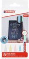 edding 4085/5 S chalk marker set assorti - ronde punt 1-2 mm - set/5 st. assorti