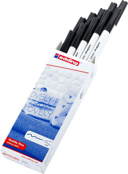 edding 4600 textielstift zwart - 10 stuks - ronde punt - 1 mm - kleding versieren - na het strijken wasmachine bestendig