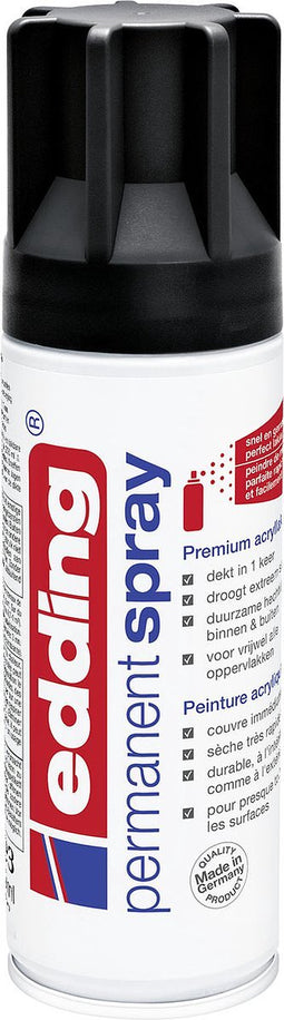 edding 5200 permanent spray premium acrylverf diepzwart mat RAL 9005
