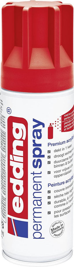 edding 5200 permanent spray premium acrylverf verkeersrood mat RAL 3020