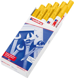 edding 750 lakmarker geel - ronde punt - 2-4 mm - doos 10 stuks