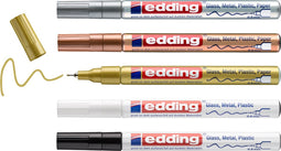 edding 780/5 S glanslakmarker metallic assorti set – ronde punt - 0,8 mm - set van 5 stuks