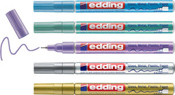 edding 780/5 S glanslakmarkers metallic kleuren set - ronde punt - 0,8 mm - set van 5 stuks
