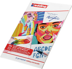 edding Acrylverf papier - A3 formaat - 300 gram - 10 vellen - Linnen structuur - Geschikt voor acrylmarkers