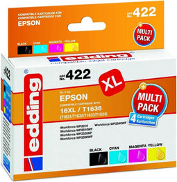 Edding EDD-422 inktcartridge 4 stuk(s) Compatibel Zwart, Cyaan, Magenta, Geel