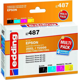 Edding EDD-487 inktcartridge 4 stuk(s) Compatibel Zwart, Cyaan, Magenta, Geel