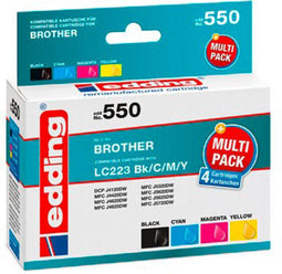 Edding EDD-550 inktcartridge 4 stuk(s) Compatibel Zwart, Cyaan, Magenta