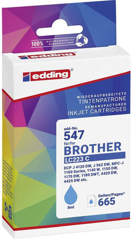 Edding Inktcartridge vervangt Brother LC-223C Compatibel Cyaan EDD-547 18-547-01