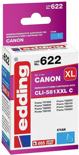 Edding Inktcartridge vervangt Canon CLI-581C XXL Compatibel Cyaan EDD-622 18-622