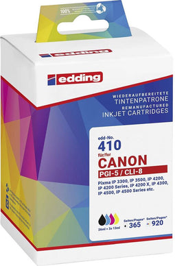 Edding Inktcartridge vervangt Canon PGI-5BK+CLI-8CMY Compatibel Zwart, Cyaan, Magenta, Geel EDD-410 18-410-01