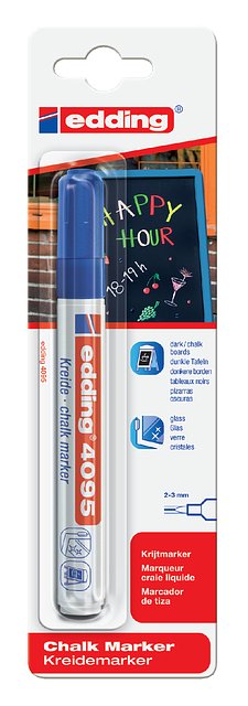 Edding - Krijtstift edding 4095 rond blauw 2-3mm blister | 10 stuks
