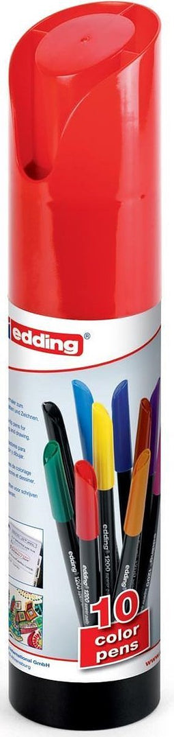 edding tekenstift - 10 stiften - Diverse kleuren - Ronde punt - Schrijfbreedte van 0,5-1 mm