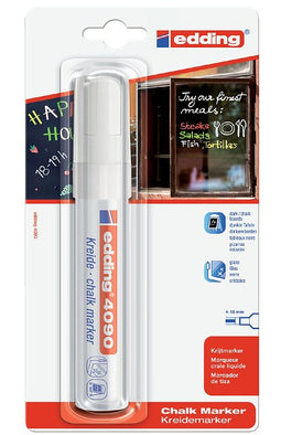 Edding - Viltstift edding 4090 window schuin wit 4-15mm op blister | 6 stuks