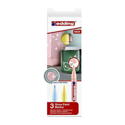 Edding - Viltstift edding 751 lak rond 1-2mm 3x pastel ass
