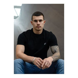 Fred Perry Rear powder laurel graphic tee - black maat xxl