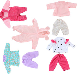 Eddy Toys Poppenkleding - 8 Stuks - Baby Pop - 40-45 CM - Multikleur