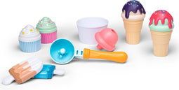 Eddy Toys Speelgoed IJsjes Set - 13 Stuks - Verwisselbaar - Met IJsschep - Vrolijke Kleuren