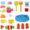 Eddy Toys Zand- en Watertafel - Bakje, Harkje, Schepje, Gieter, 5 Vormpjes - Buitenspeelgoed - 58,5 cm