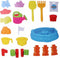 Eddy Toys Zand- en Watertafel - Bakje, Harkje, Schepje, Gieter, 5 Vormpjes - Buitenspeelgoed - 58,5 cm