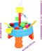 Eddy Toys Zand- en Watertafel - Bakje, Harkje, Schepje, Gieter, 5 Vormpjes - Buitenspeelgoed - 58,5 cm