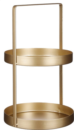 Mica Decorations Etagère - 2-Laags - H41 x Ø25 cm - Goud