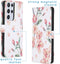 iMoshion Hoesje Geschikt voor Samsung Galaxy S21 Ultra Hoesje Met Pasjeshouder - iMoshion Design Softcase Bookcase - Meerkleurig / Blossom Watercolor