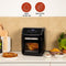 Eden ED-7017 Airfryer Oven - 10 programma's - Inhoud: 12 liter – Inclusief gratis roterende mand en rotisserievork - Heteluchtfriteuse en oven in één - Zwart