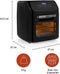 Eden ED-7017 Airfryer Oven - 10 programma's - Inhoud: 12 liter – Inclusief gratis roterende mand en rotisserievork - Heteluchtfriteuse en oven in één - Zwart