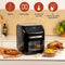 Eden ED-7017 Airfryer Oven - 10 programma's - Inhoud: 12 liter – Inclusief gratis roterende mand en rotisserievork - Heteluchtfriteuse en oven in één - Zwart