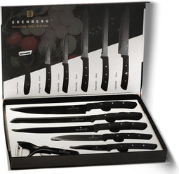 Edënbërg Black Line - Messenset - Keramische Non Stick Coating - 6 delig - Zwart