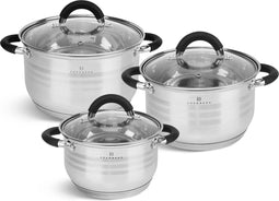 Edënbërg Classic Line - Luxe Pannenset - RVS - 6 delig - Sandwichbodem